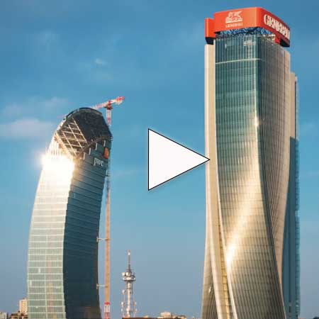 See short video of the construction process of the three towers in the CityLife district 